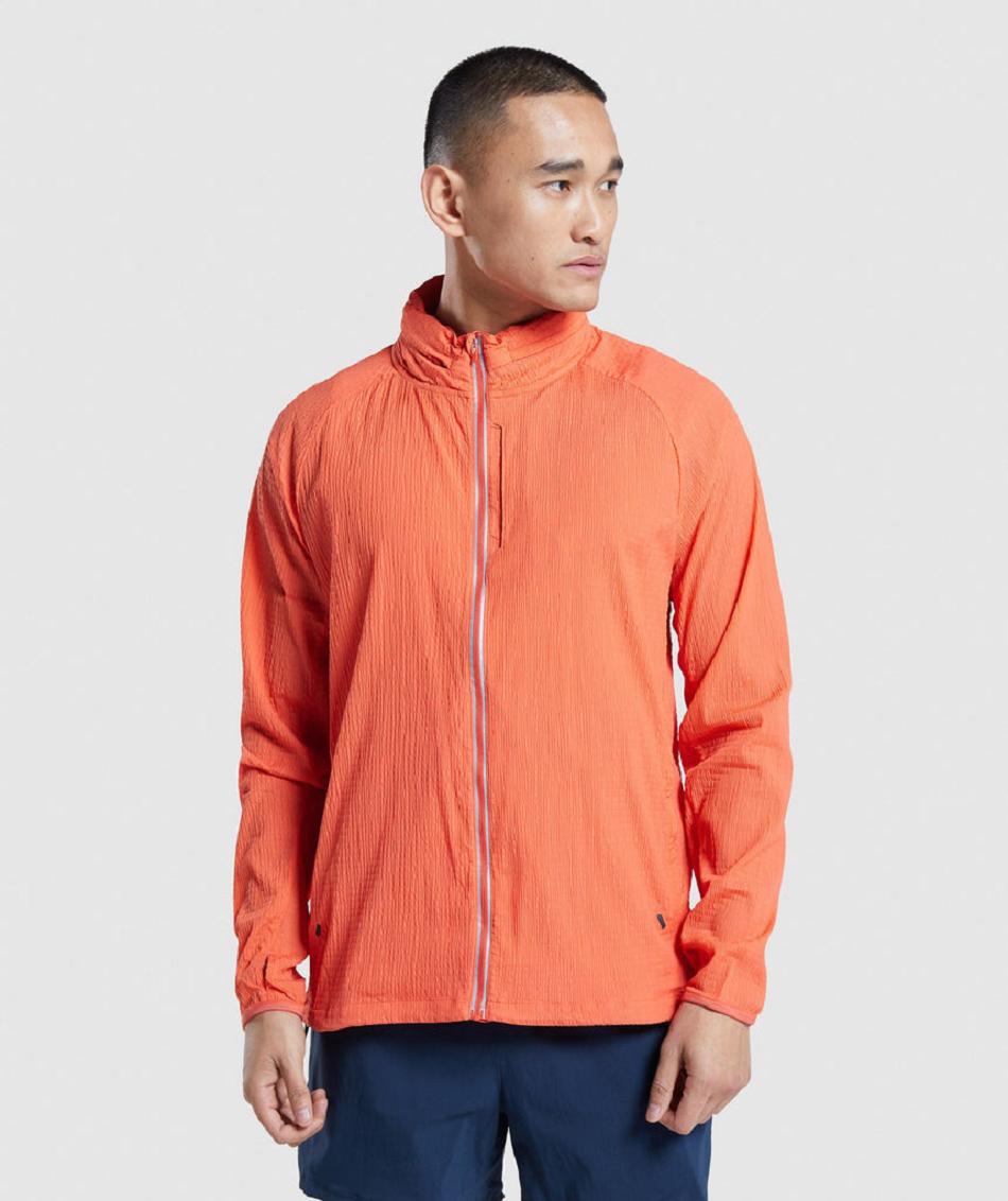 Correr Con Capucha Gymshark Speed Evolve Windbreaker Hombre Naranjas | CO 3693GSO